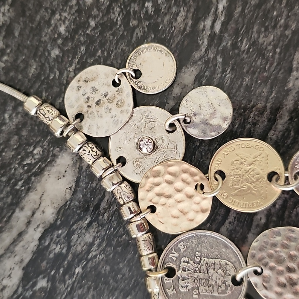 Chico's Mixed Coin Gold and Silver Boho Choker Necklace - Picture 4 of 6